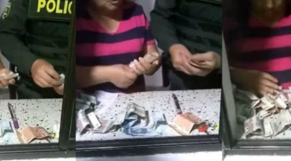 Señora contando sus ganancias