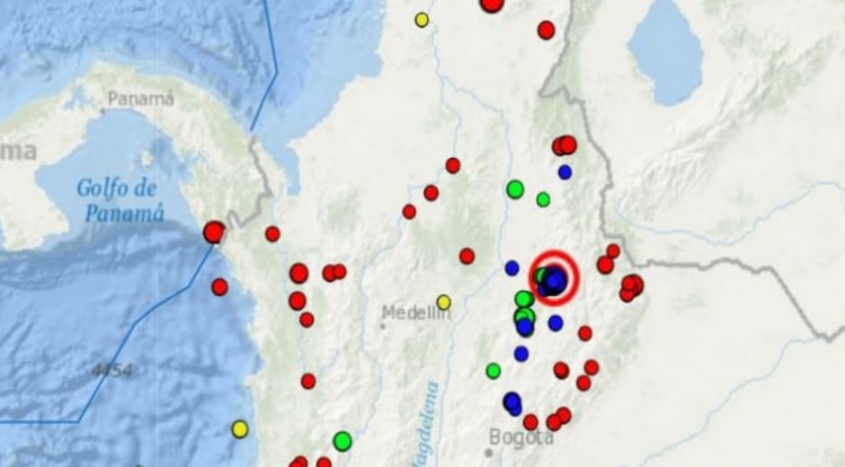 Servicio Geológico Colombiano. Sismo en Los Santos, Santander.
