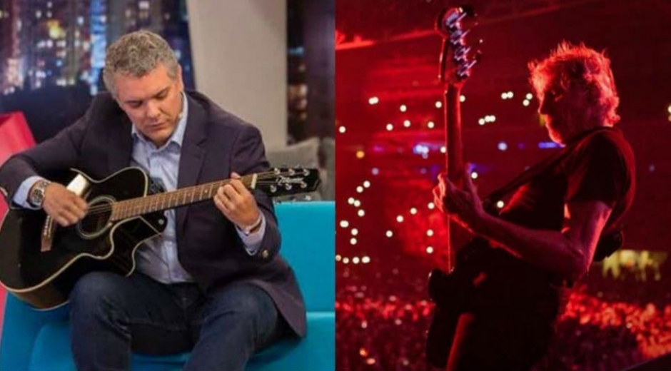 Iván Duque- Presidente de Colombia y Roger Waters exvocalista de Pink Floyd