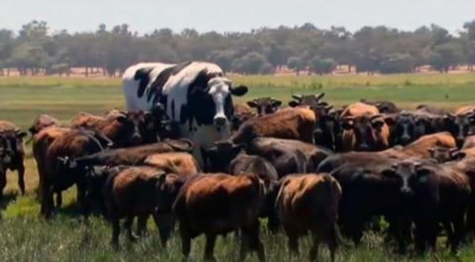 El bovino mide 1 metro con 94 centímetros y pesa 1.400 kilos.