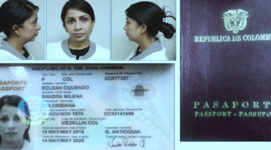 Documentos de Sandra Roldán, detenida en El Salvador.