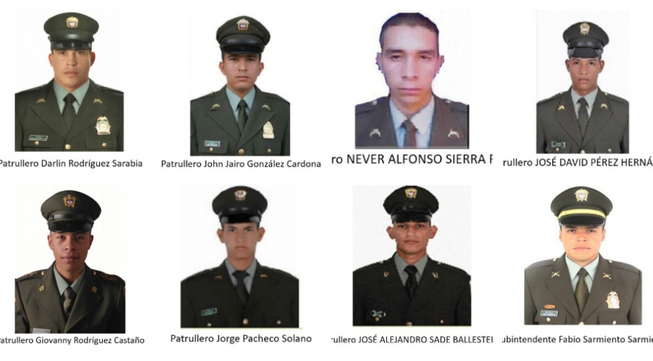 Oficina de Comunicaciones Policía Nacional. Patrulleros abatidos en el ataque.