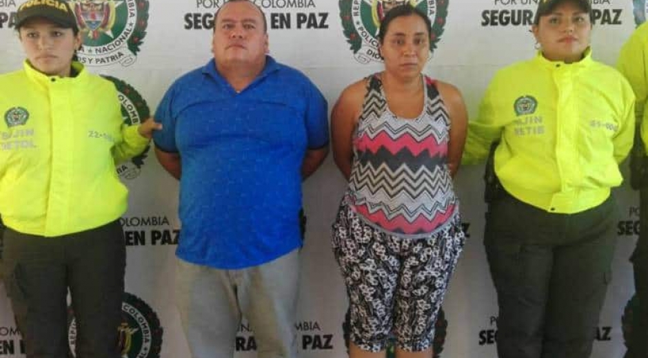 Los detenidos, Edilberto Rojas y Ángela Johana Guerra.