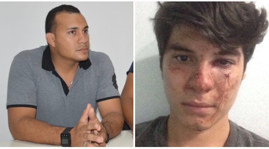 Regulador Lewis de la Hoz y joven denunciante Sebastián Noguera.