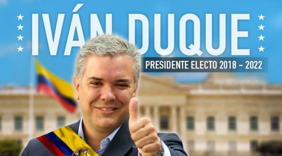 Iván Duque presidente electo de Colombia.