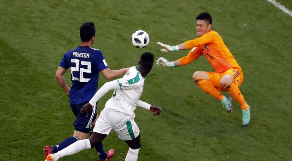  Acción del duelo entre Japón y Senegal. 