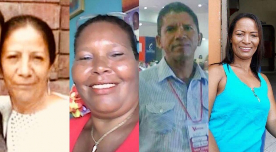Margarita Estupiñán, Felicinda Santamaría, Luis Barrios Machado y Ana María Cortés.