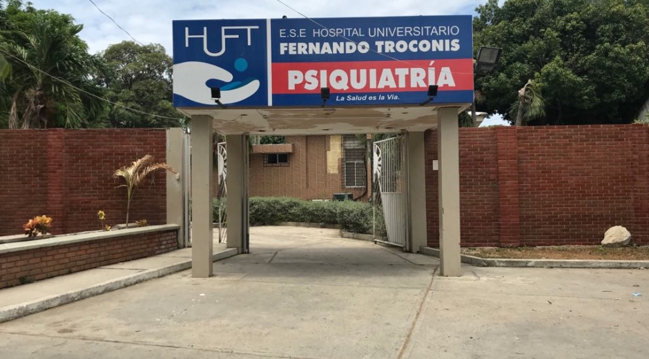 Entrada de la unidad psiquiátrica del hospital Troconis.