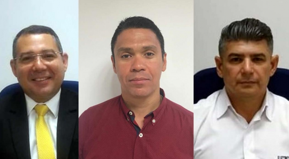 Ramiro Castilla Andrade, gerente Atlántico Norte; Edwin Goenaga Grandet, gerente Magdalena y Jorge Rivero Cuadro, gerente Cesar.