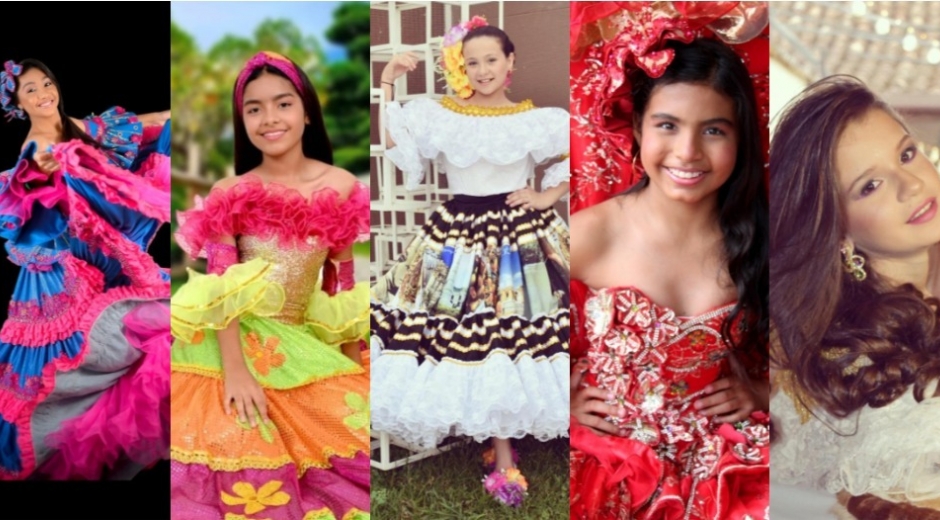 Varias de las candidatas al Reinado Infantil Nacional e Internacional del Folclor.