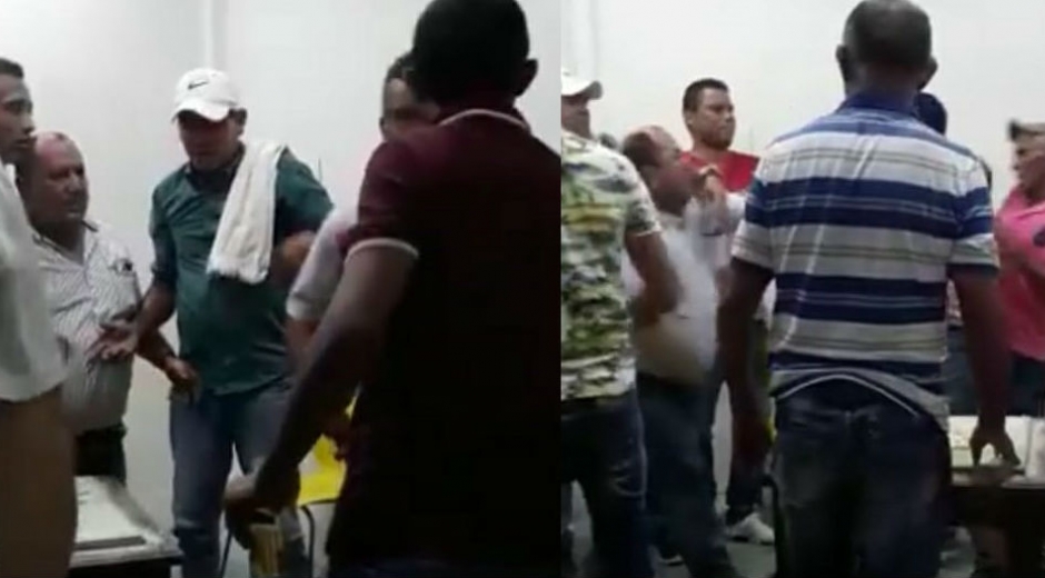 En video quedó registrada la pelea que sostuvo el alcalde de San Ángel. 