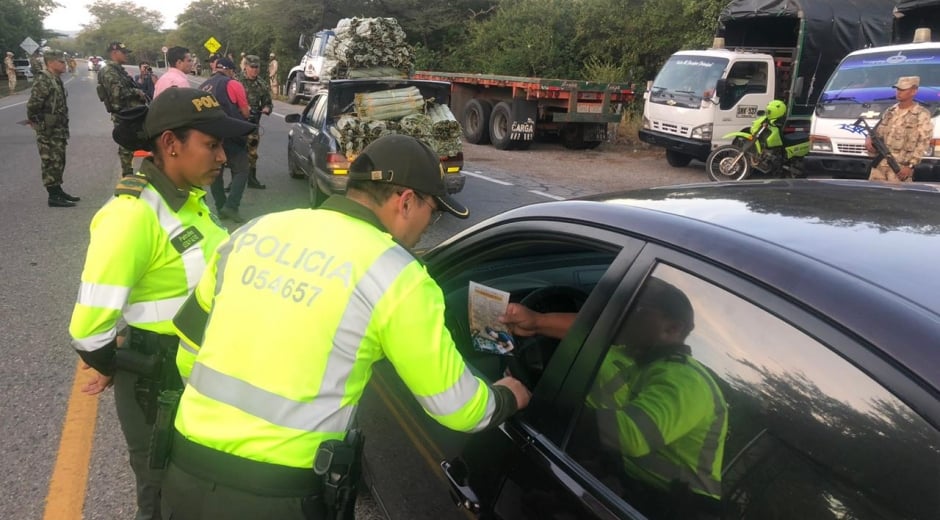 Cortesía Policía realiza labores de control en vías de Santa Marta