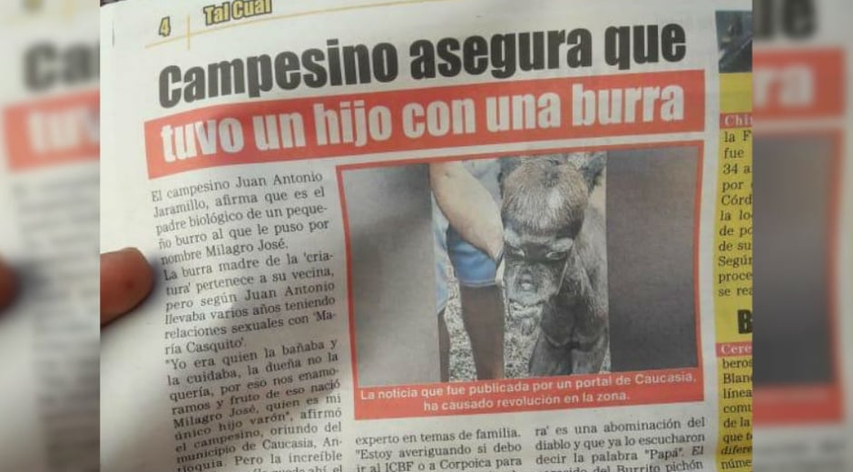 Suministrada Edición del periódico El Propio, de El Meridiano, en el que aparece la noticia falsa.