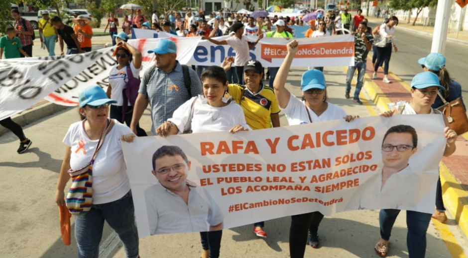Movilizaciones en apoyo a Rafael Martínez y Carlos Caicedo.