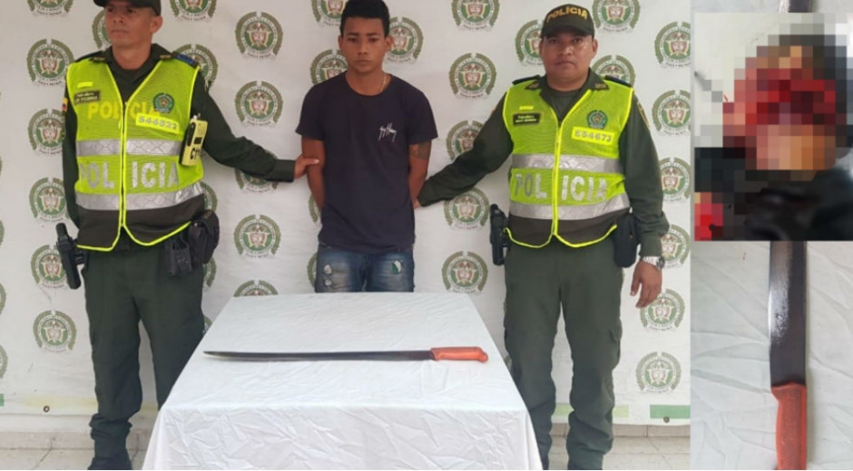 El presunto asesino fue capturado con el machete en mano minutos después del homicidio.