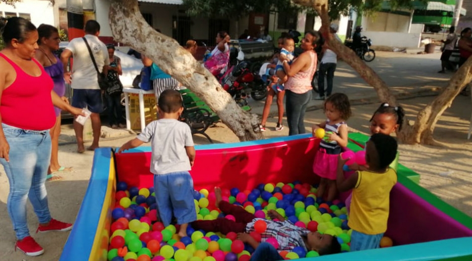 Alcaldía de Santa Marta Los niños de Pescaíto disfrutaron de juegos durante la jornada.
