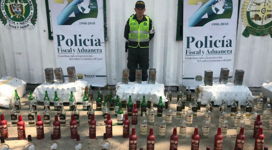 Policía Envases incautados.