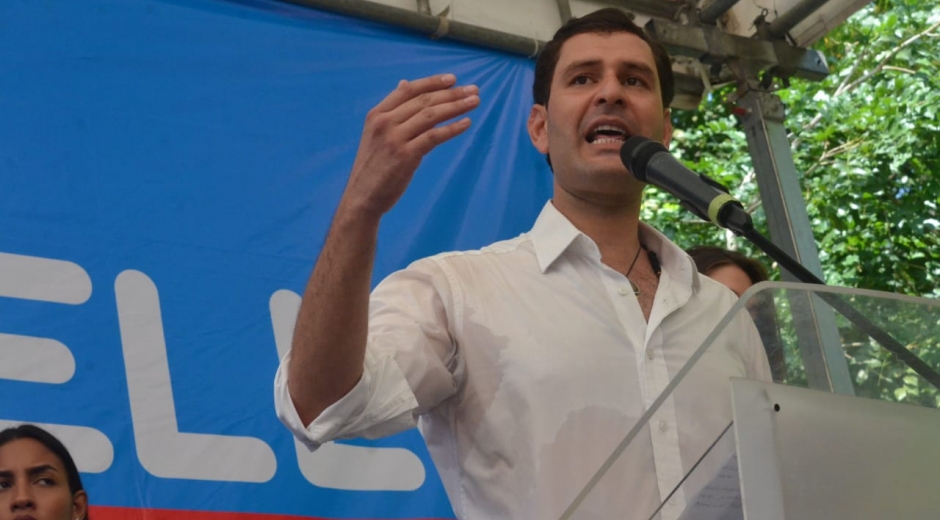 Luis Miguel Cotes, durante el anuncio oficial de su candidatura.