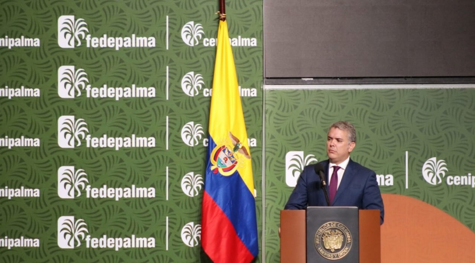 Después de seis años un Presidente de Colombia participa en un congreso naional de palma de aceite.