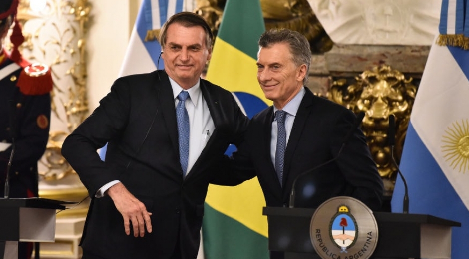 Jair Bolsonaro, presidente de Brasil y Mauricio Macri, presidente de Argentina