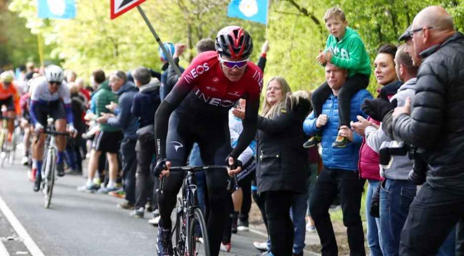 Chris Froome en una competencia del Dauphiné 2019.