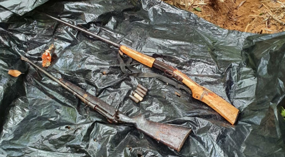 Ejército Armas del Clan del Golfo halladas en Guamal.