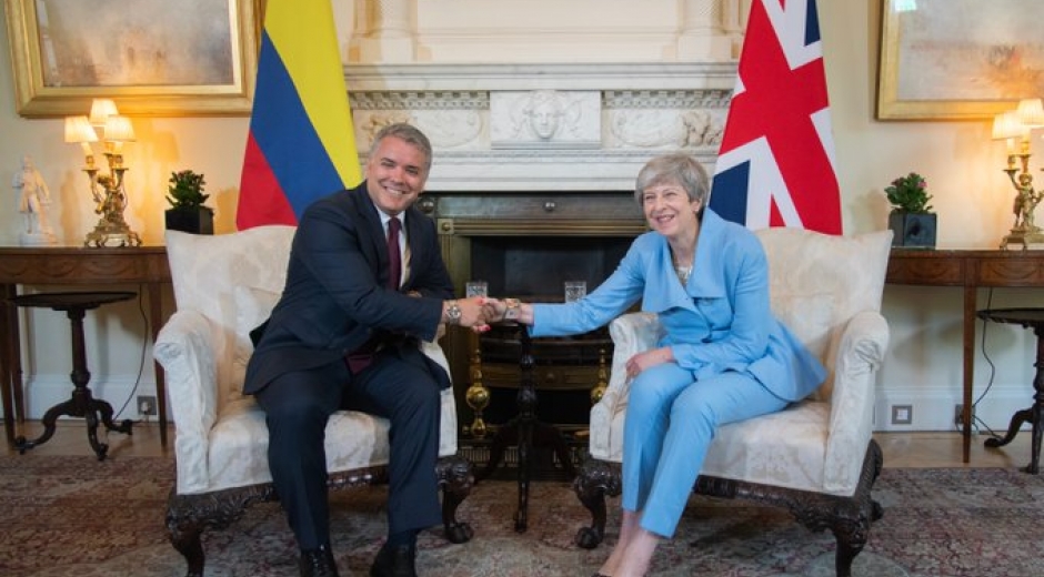 Iván Duque, visitó este lunes a la Primera Ministra del Reino Unido, Theresa May