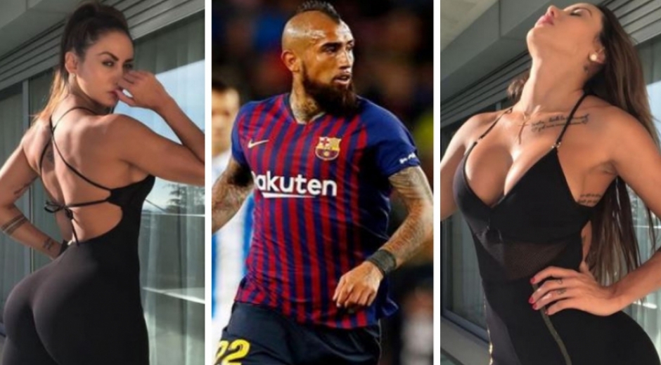 Pulzo Arturo Vidal y Sonia Isaza, modelo colombiana