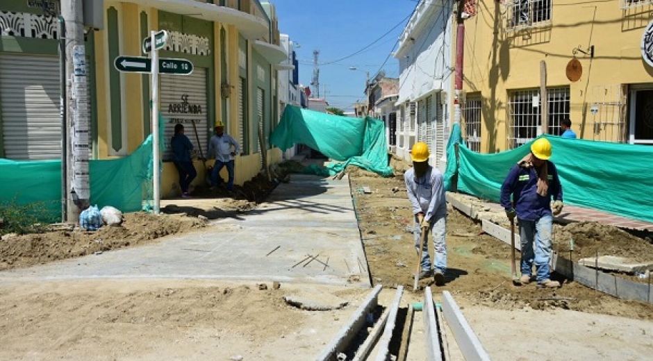 Avanza obra para peatonalizar Centro Histório de Ciénaga