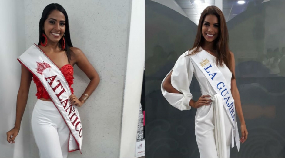 Linda Gómez, candidata de Atlántico y Katty Palomino, representante de La Guajira.