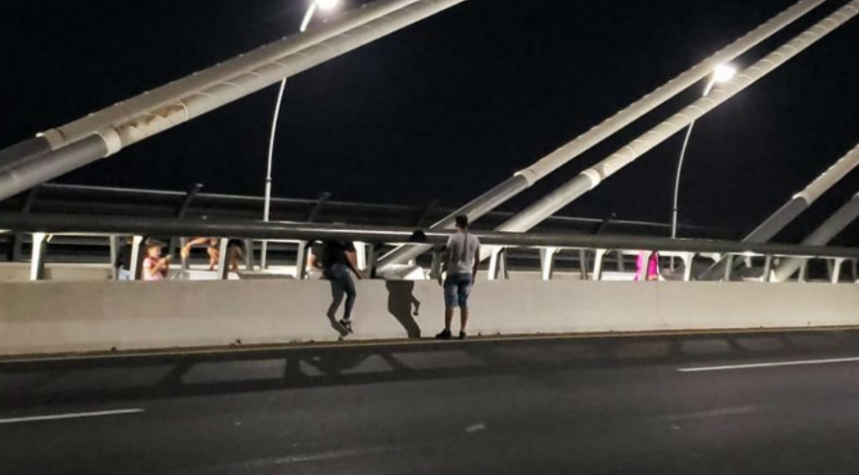 José Granados Fernández Robos en el nuevo puente Pumarejo.