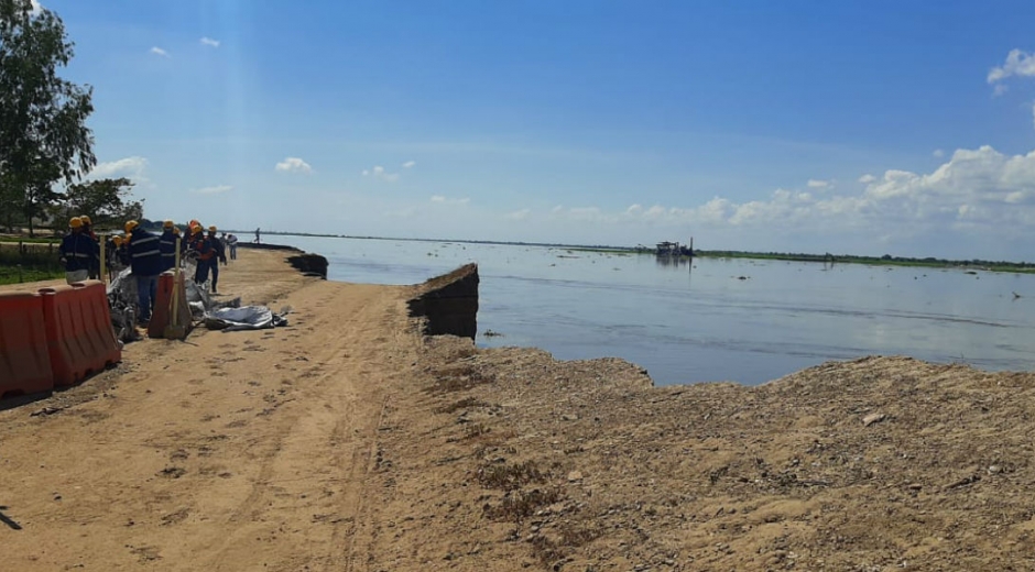 Lugar donde el río arremetió este miércoles.