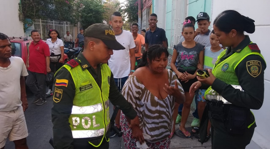 Momento en que Miriam Trinidad Medina fue capturada por la Policía.