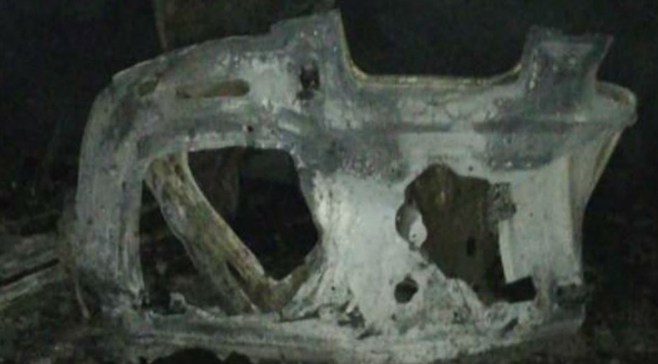Semana Así quedó el vehículo que explotó.
