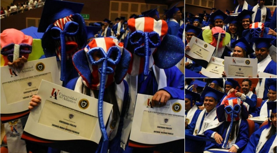 Las marimondas universitarias durante la ceremonia.