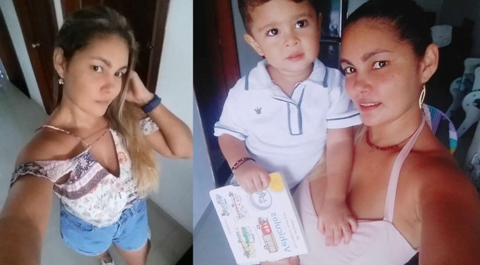 Haillen María Duarte Beleño y su hijo de 2 años. (foto autorizada por su familia para contribuir en su búsqueda).