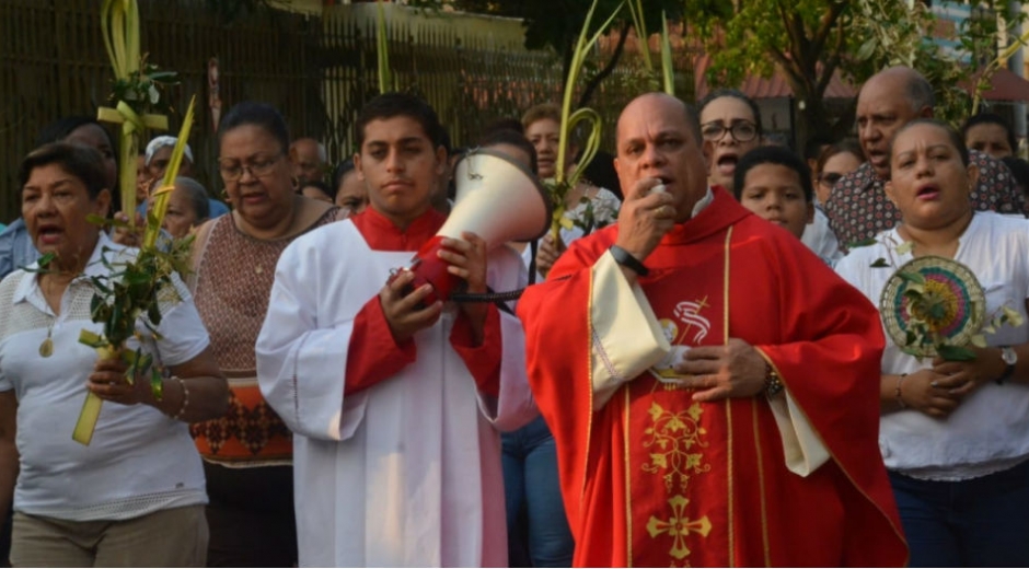 Celebración del Domingo de Ramos en Santa Marta en el año 2019