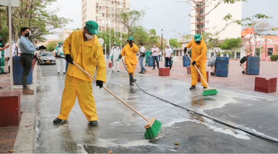 Alcaldía de Santa Marta Inicio de las acciones de limpieza y desinfección.