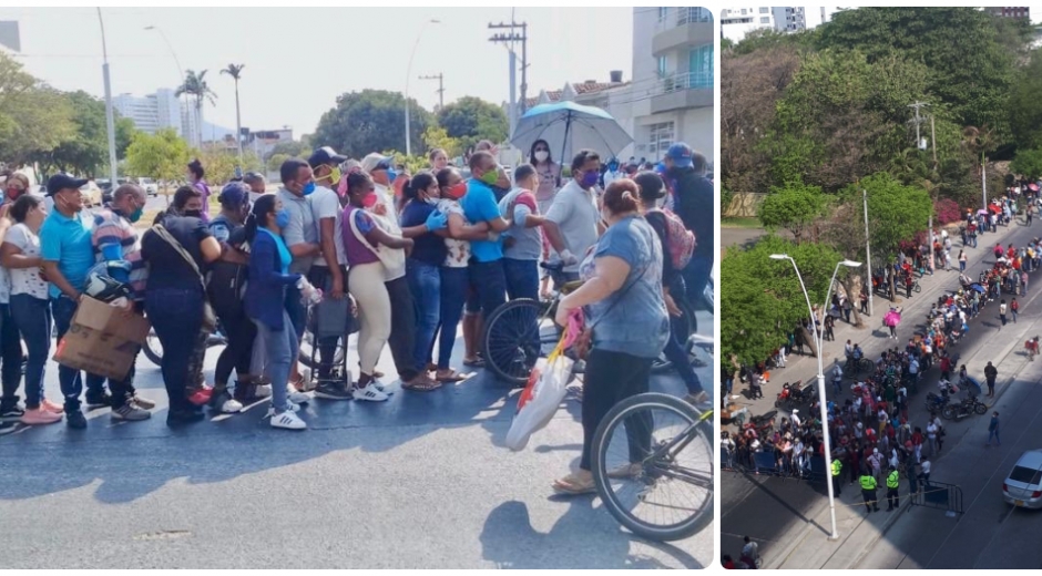 La gran cantidad de beneficiados con bonos fueron los que protagonizaron las aglomeraciones esta semana.