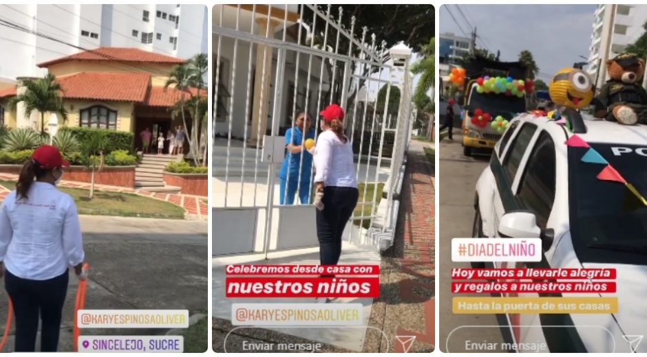 La gestora social entregando los mercados en sectores exclusivos de Sincelejo.