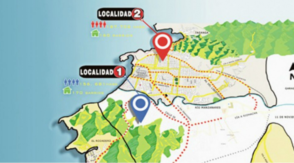 Mapa de las localidades