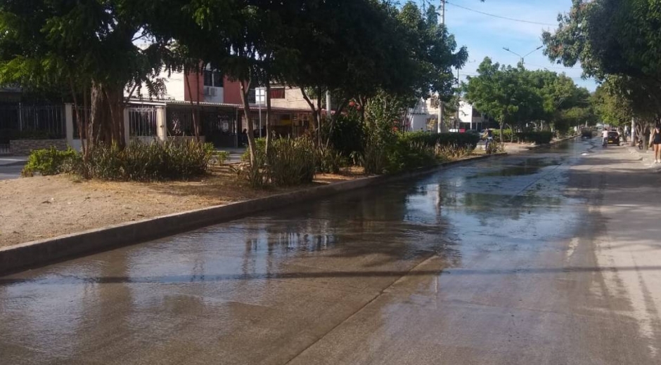 Así lucía La Concepción 3 con el derramamiento de agua potable.