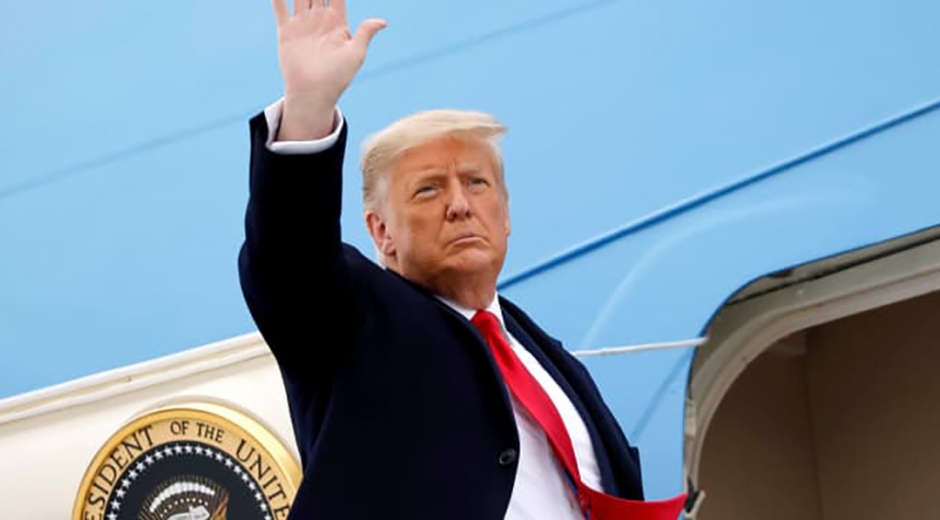 El presidente Trump dio su último discurso antes de salir hacia Mar-a-Lago, en la Florida.