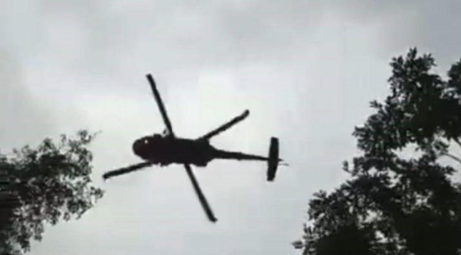 Cortesía Helicóptero que sobrevoló a baja altura.