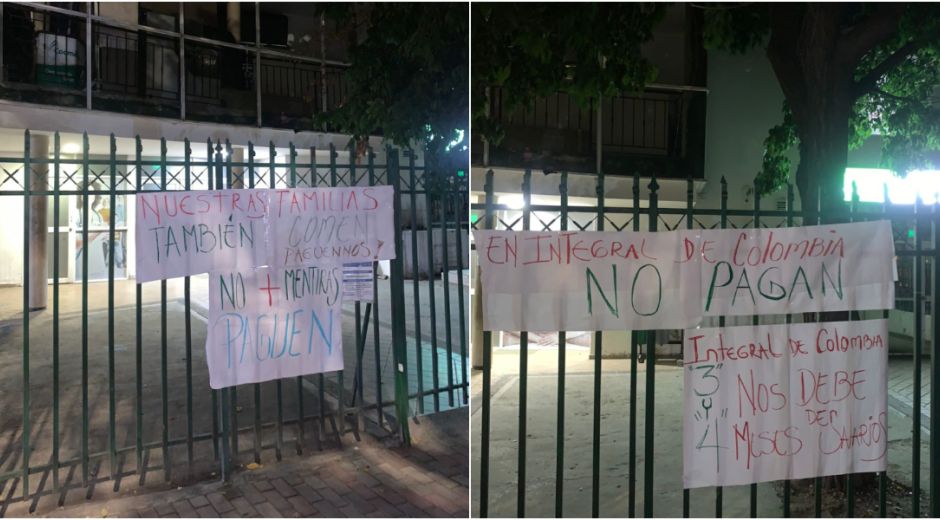 Con pancartas protestaron los trabajadores de la IPS. 