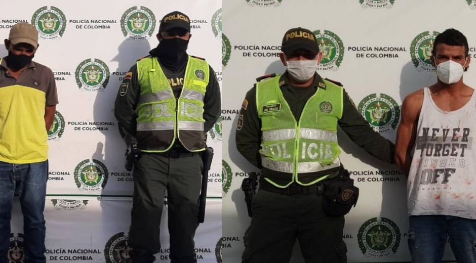 Hombres capturados en Santa Marta.