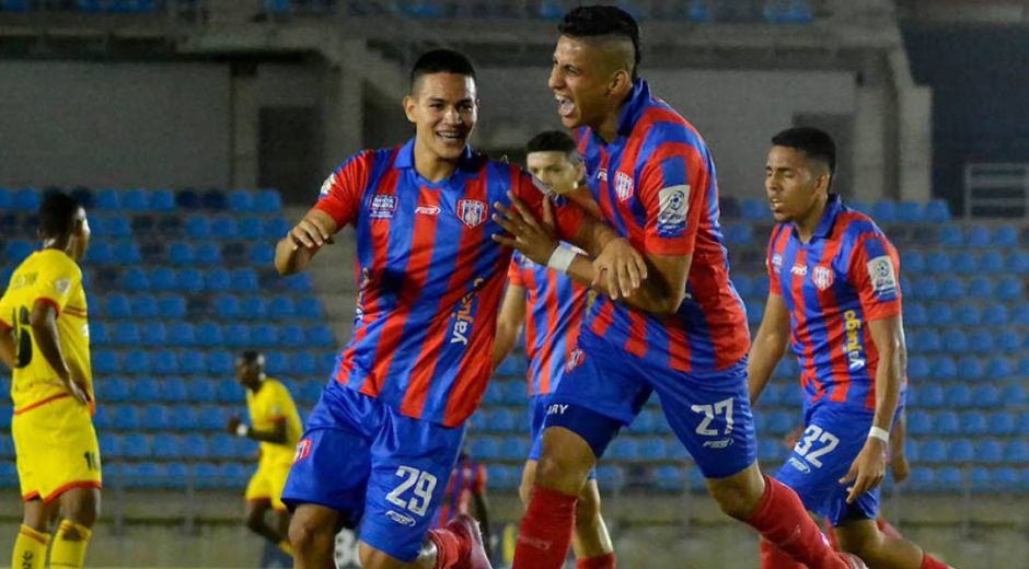 Celebración del gol del Unión Magdalena.