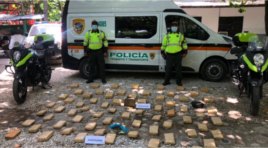 Un total de 50 kilos de marihuana fueron hallados por la Policía del Magdalena.