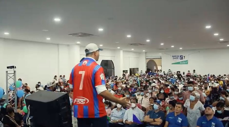Marcos Daniel, durante un discurso convocado por los conservadores en Santa Marta.