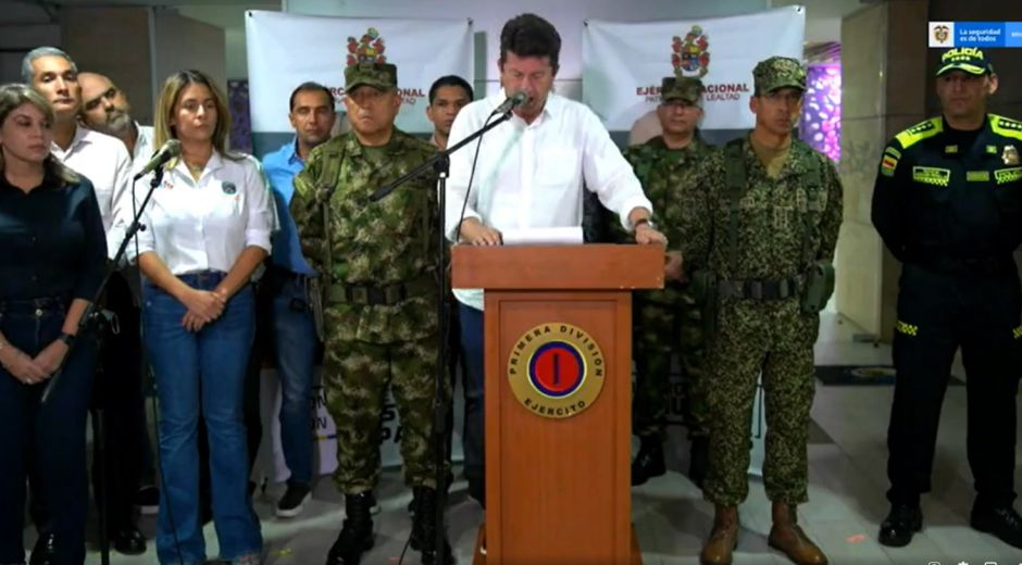 Mindefensa, durante la rueda de prensa de este jueves en Santa Marta.